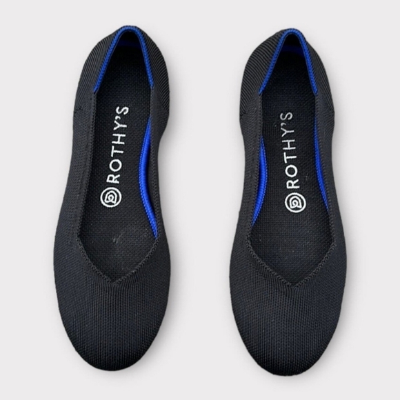 Rothy's Shoes - Rothy's Loafers in Black with Blue Trim